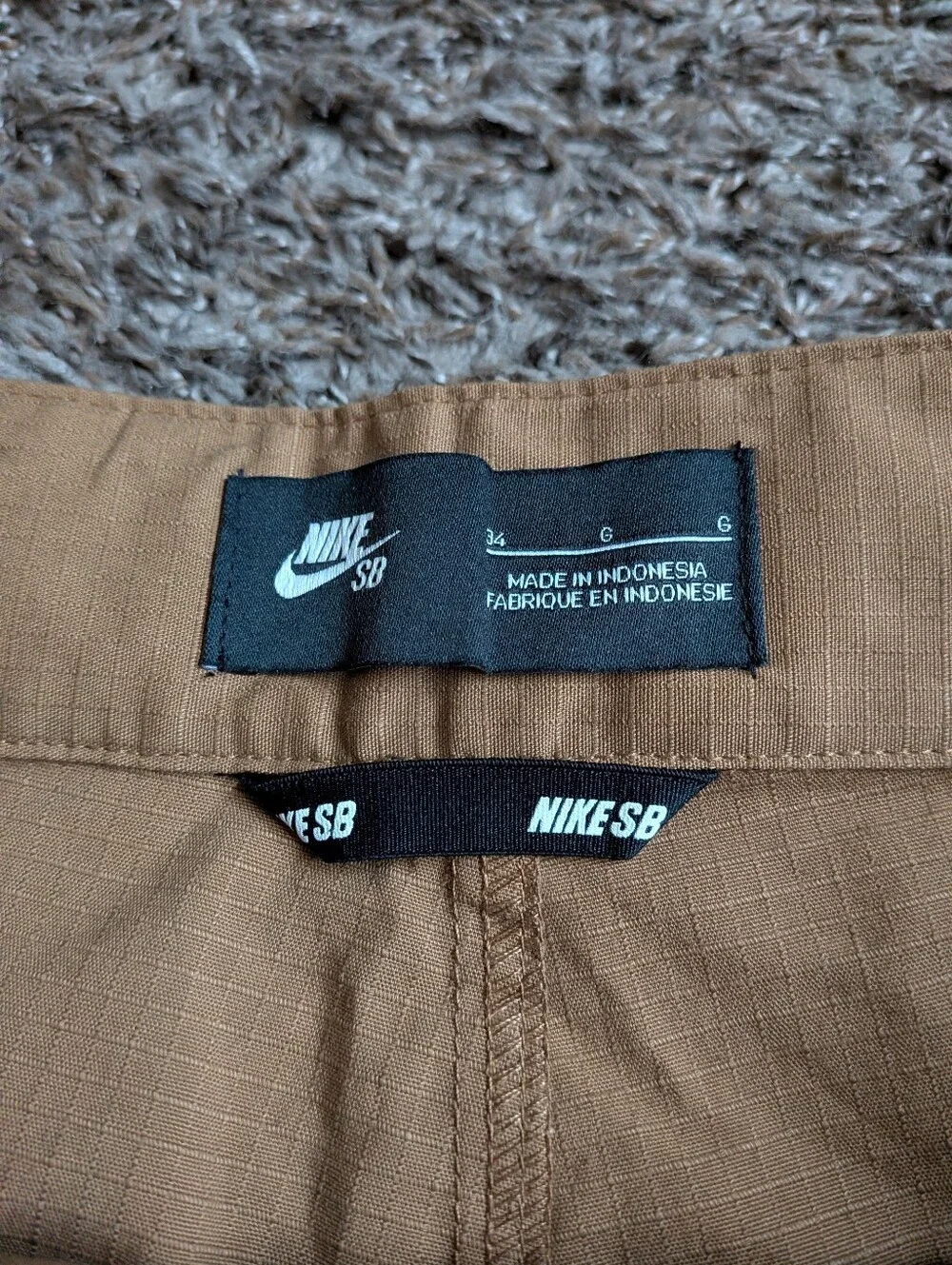 NWT Nike SB Skateboarding Brown Belted Cotton Ripstop 8